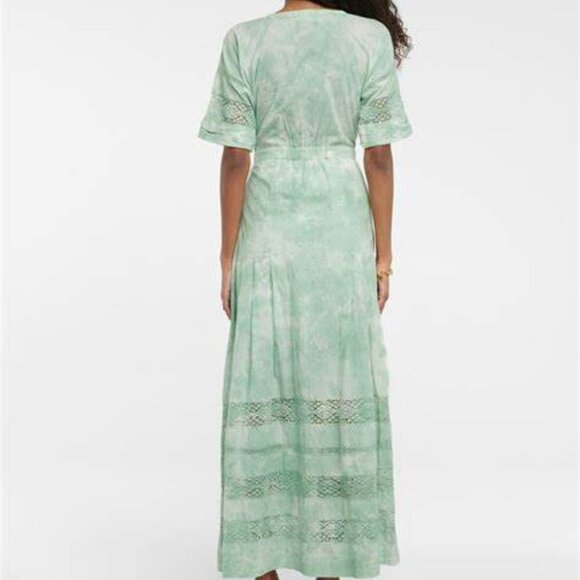LoveShackFancy Edie Lace Green Maxi Dress - Picture 2 of 8
